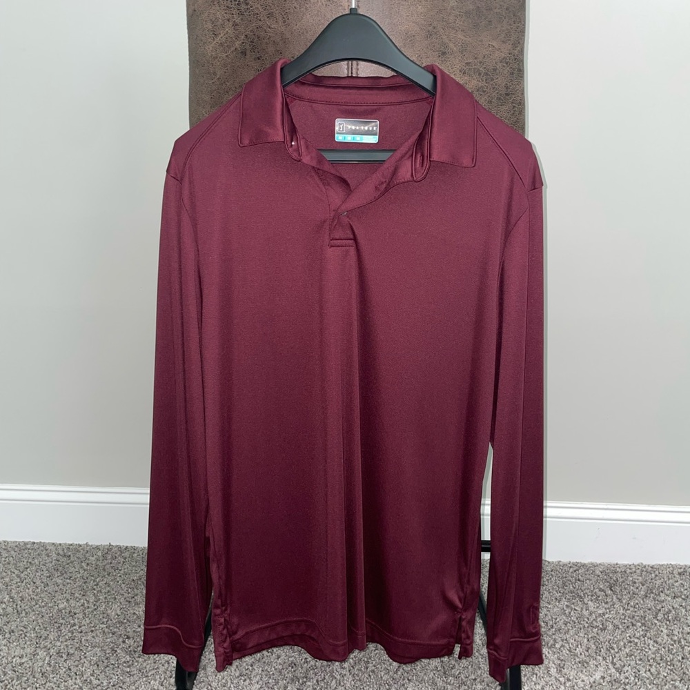 PGA Tour Red Polo Shirt Performance Fabric